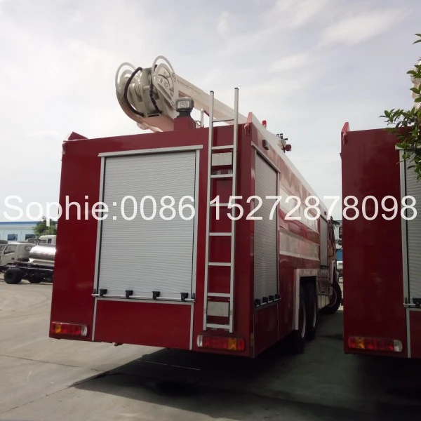  SINOTRUK HOWO 6x4 6x6 правосторонний аварийно-спасательный башенный пожарный Автоцистерна 18 м с водой и пеной пожарная