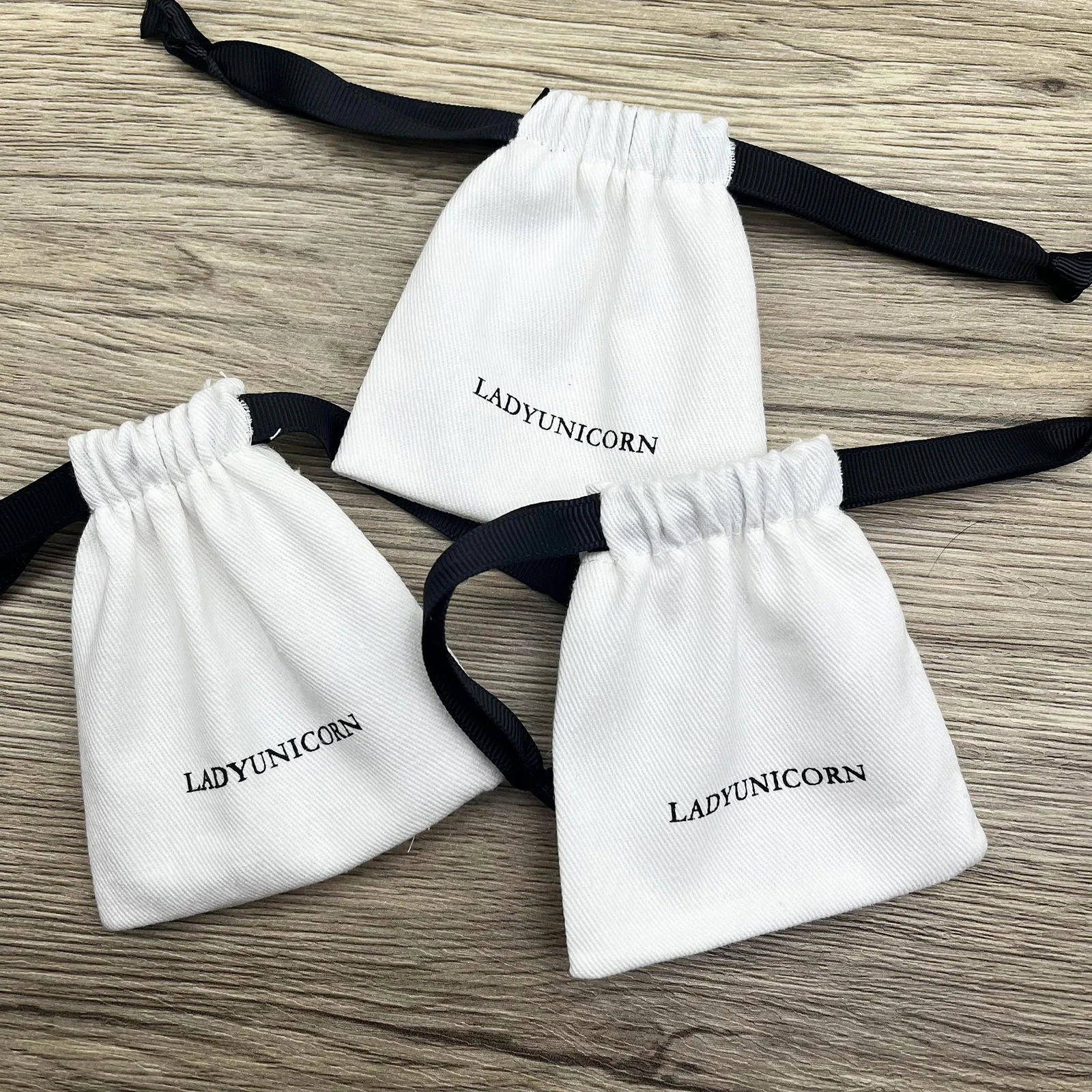 Wholesale Grosgrain Ribbon  Canvas Cotton Gift Packaging Pouch Twill Cotton Pouch with Logo