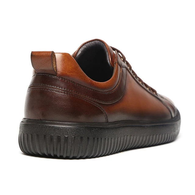 Men genuine Leather Casual shoes Men leather Sneakers  Shoes Mens  Fashion Sneakers