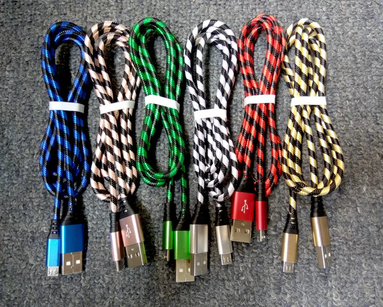 
Fast Charging Pass 2.1A 1m 2m 3m 0.25m Type C Micro USB Charger Cable Braided Cord Data For Samsung S8 Plus Android Smart Phone 