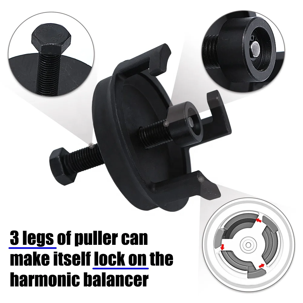 Harmonic Balancer Puller Crank Pulley Puller Removal Tool Removal Balancer Without Tapped Holes For GM Dodge Jeep Chrysler Ford