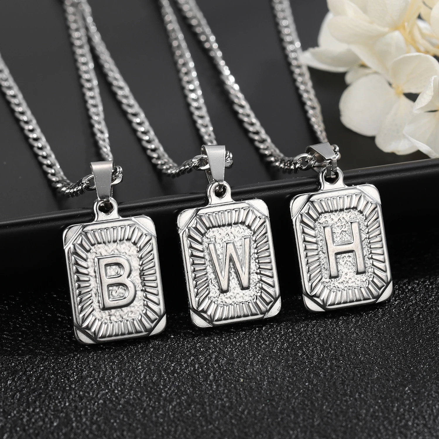 Stainless Steel Jewelry Custom Alphabet Pendant Personalized Initial Necklace Fashion Jewelry For Men Women