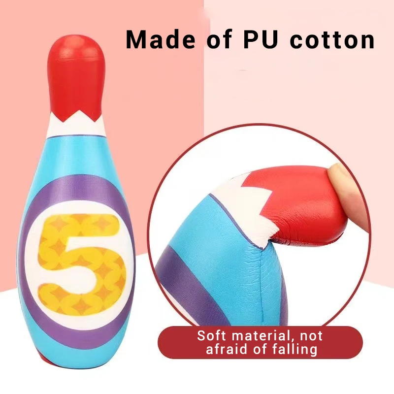 Indoor Colorful Soft Foam Parent-Child Sports Bowling Toy Kids Indoor Pu Bowling Game Toy Bowling Ball Toy Set