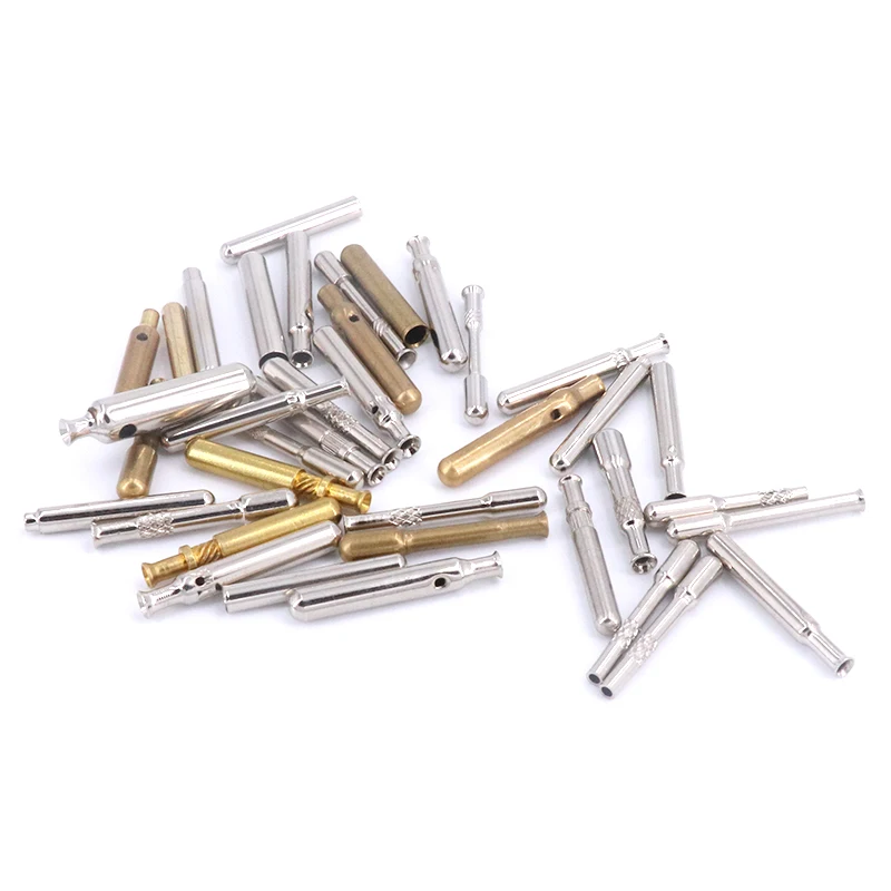 Lead free 2 pin 3 pin round brass solid plug pin for schuko insert  2.5amp 10amp 16 amp