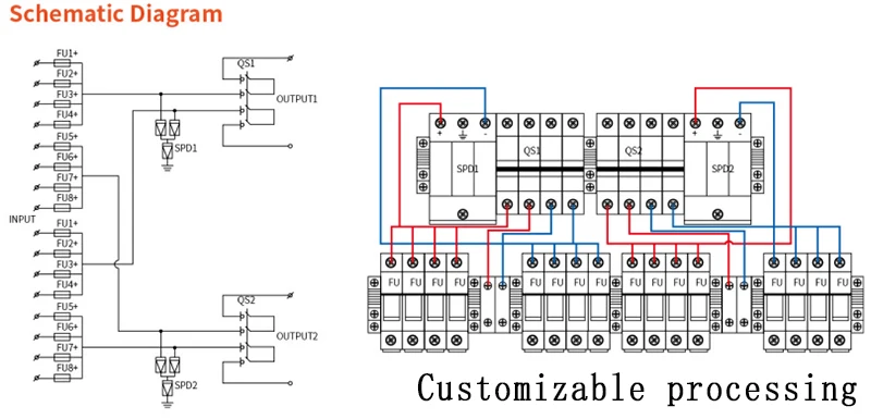 DNHLX-PV8 / 2 DC PV Combiner box photovoltaic combiner box