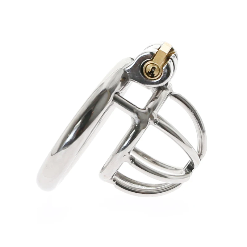 Customize Permanent Easy to Pee Stainless Steel Chastity Cock Cage with 3 size Cock Ring  Urethra Catheter Lock Bondage Sex Toys