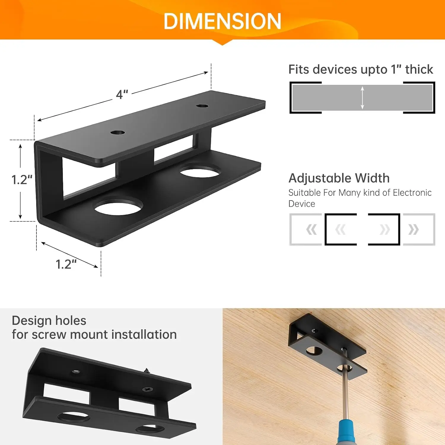 3 PCS Under Desk Laptop Mount with Anti-Scratch Felt Board Under Desk Laptop Holder Tray