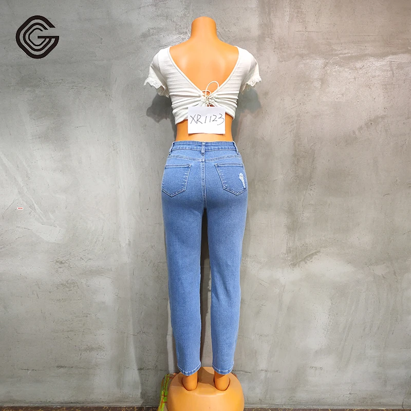 Customized Designs Ladies Denim Pants Pattern Straight Fit Straight Leg Jeans
