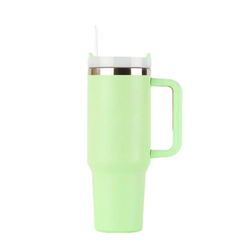Wholesaler customizable logo 40oz car cup Stainless steel thermos cup with box and straw water bottle with handle mug cup