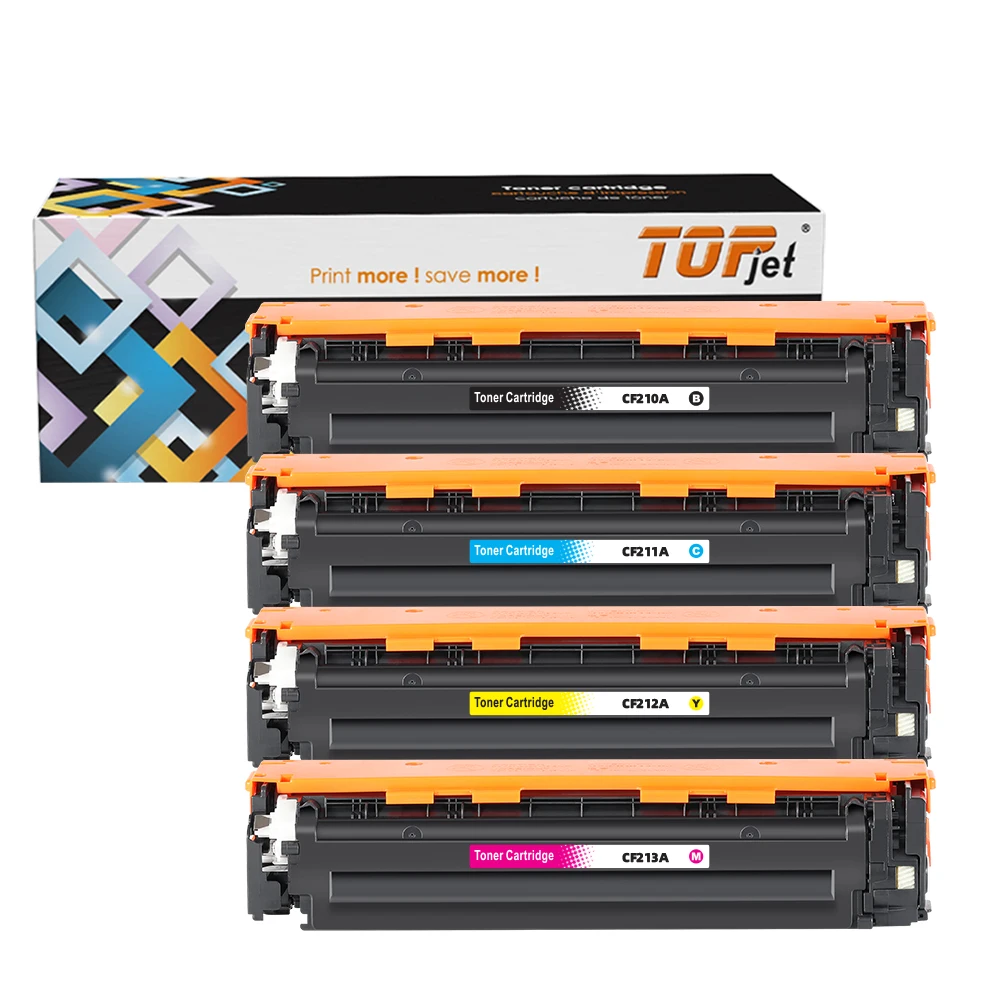 Цветной картридж с тонером TopjetCompatible CF210A CF211A CF212A CF213A 131A 131X для HP LaserJet Pro M251n M251nw M276n 200