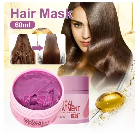 Keratin Collagen Hair Mask Magical Straighten Repair Dry Frizzy Damaged Treat Cream Pro Soft Smooth Shiny Deep Moisturizing Care