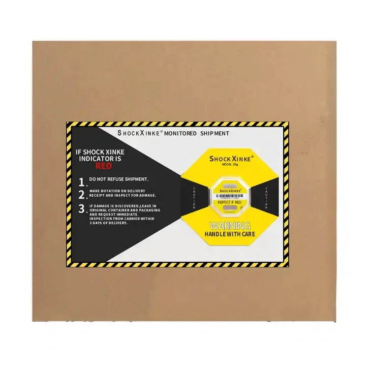 Scratch-Off Acrylic Cargo Indicator Labels Anti-Fall Tilt Shock Monitoring Stickers Printable Industrial Use Shipping Packaging