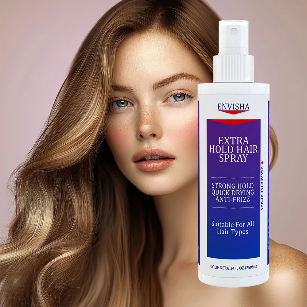 Private Label Professional Hair Styling Sprays Vegan Strong Hold Hair Care Moisturizing Anti Frizz Extra Hold Hair Spray