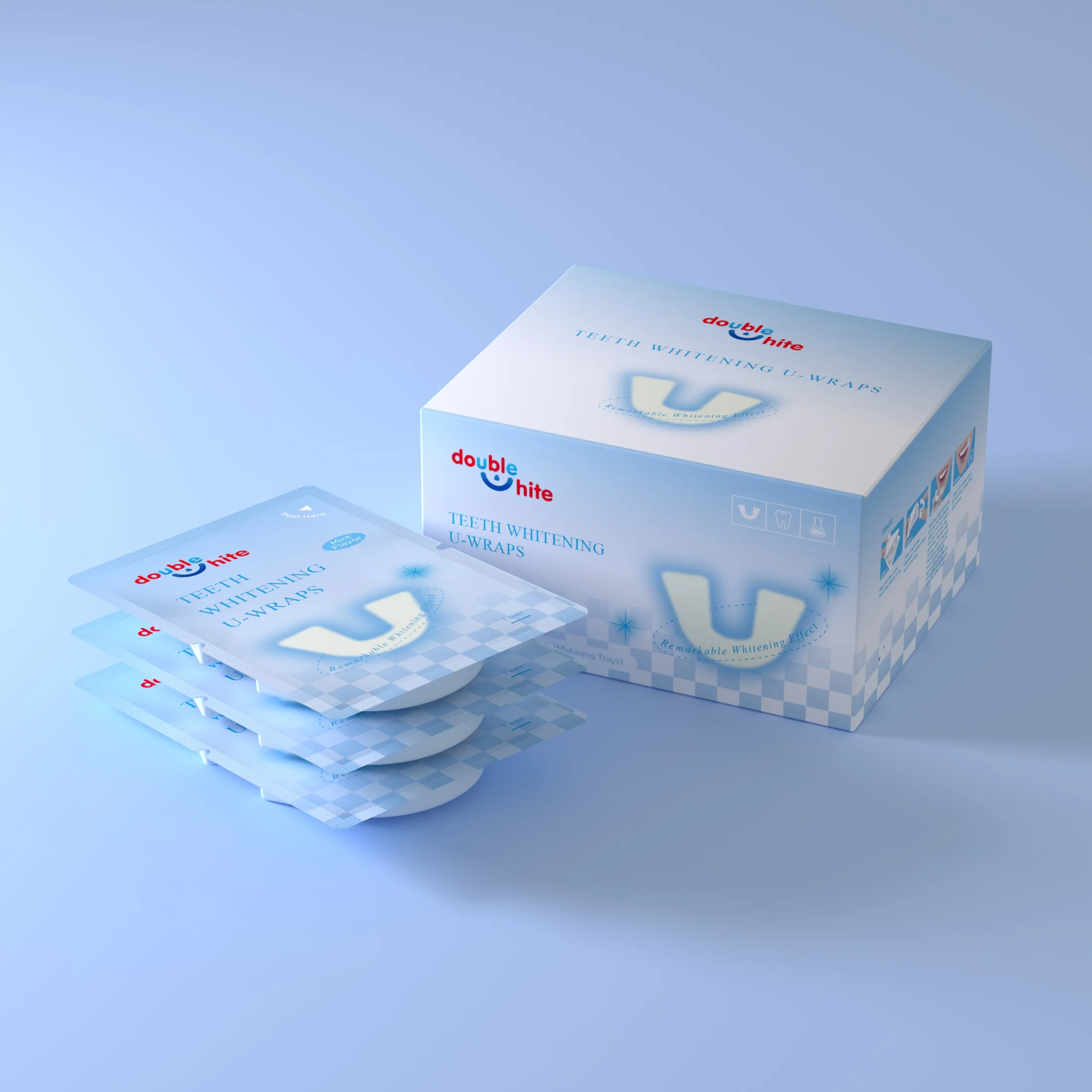 Vegan White No Sensitive Pain Whitening Teeth Strips Best Non Toxic White Sticker Strips With 10 Pouches Wholesale