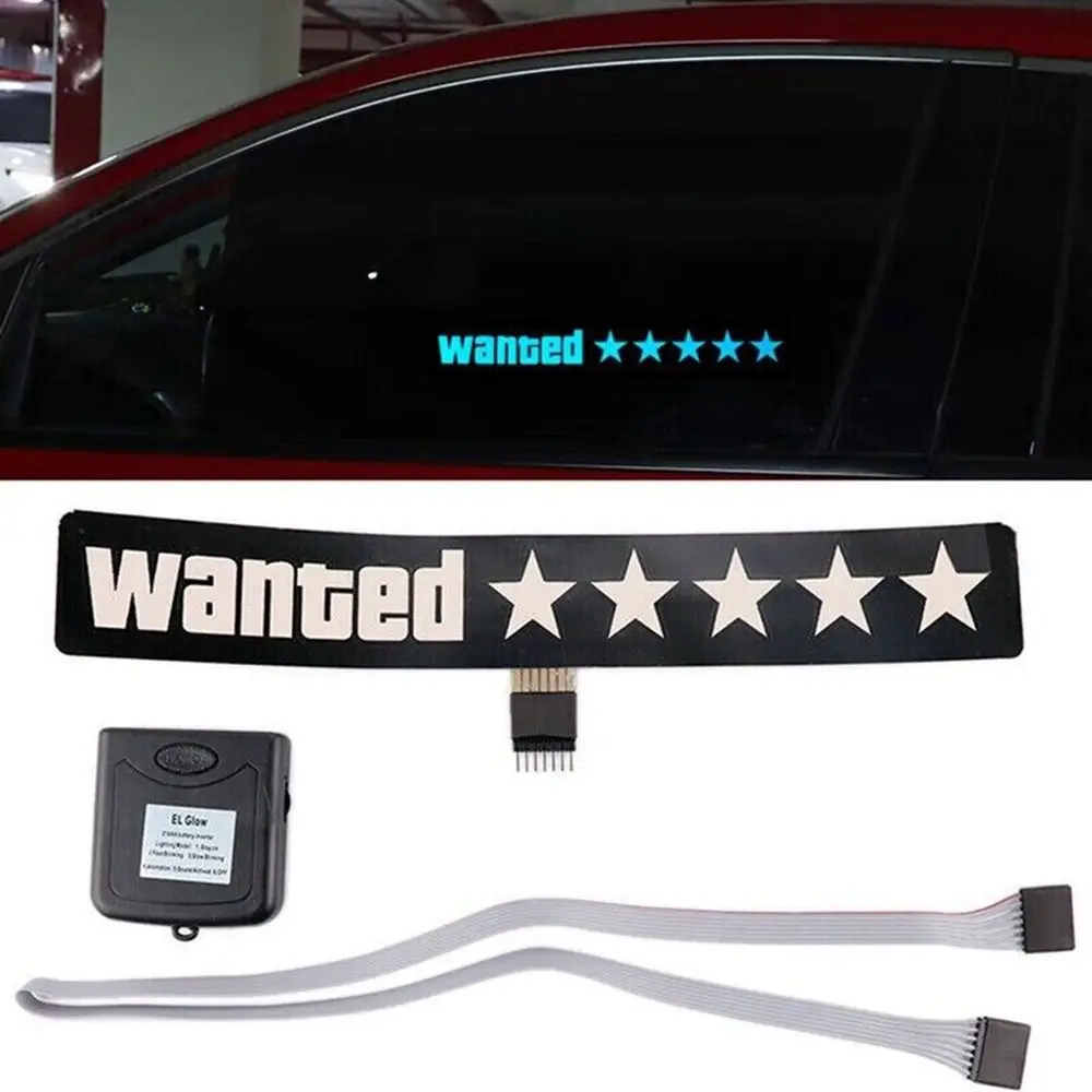 Custom EL LED light sign for Automobile Car Truck Blinking Animation Windshield Logo Wanted 5 stars
