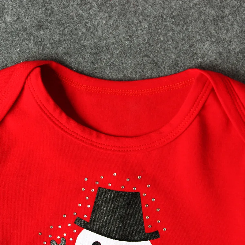 Christmas baby romper clothes set baby boy and girls bodysuit and hat snowman my first christmas outfit