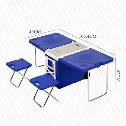 Wholesale multifunctional and convenient outdoor camping folding tables and chairs car refrigerator