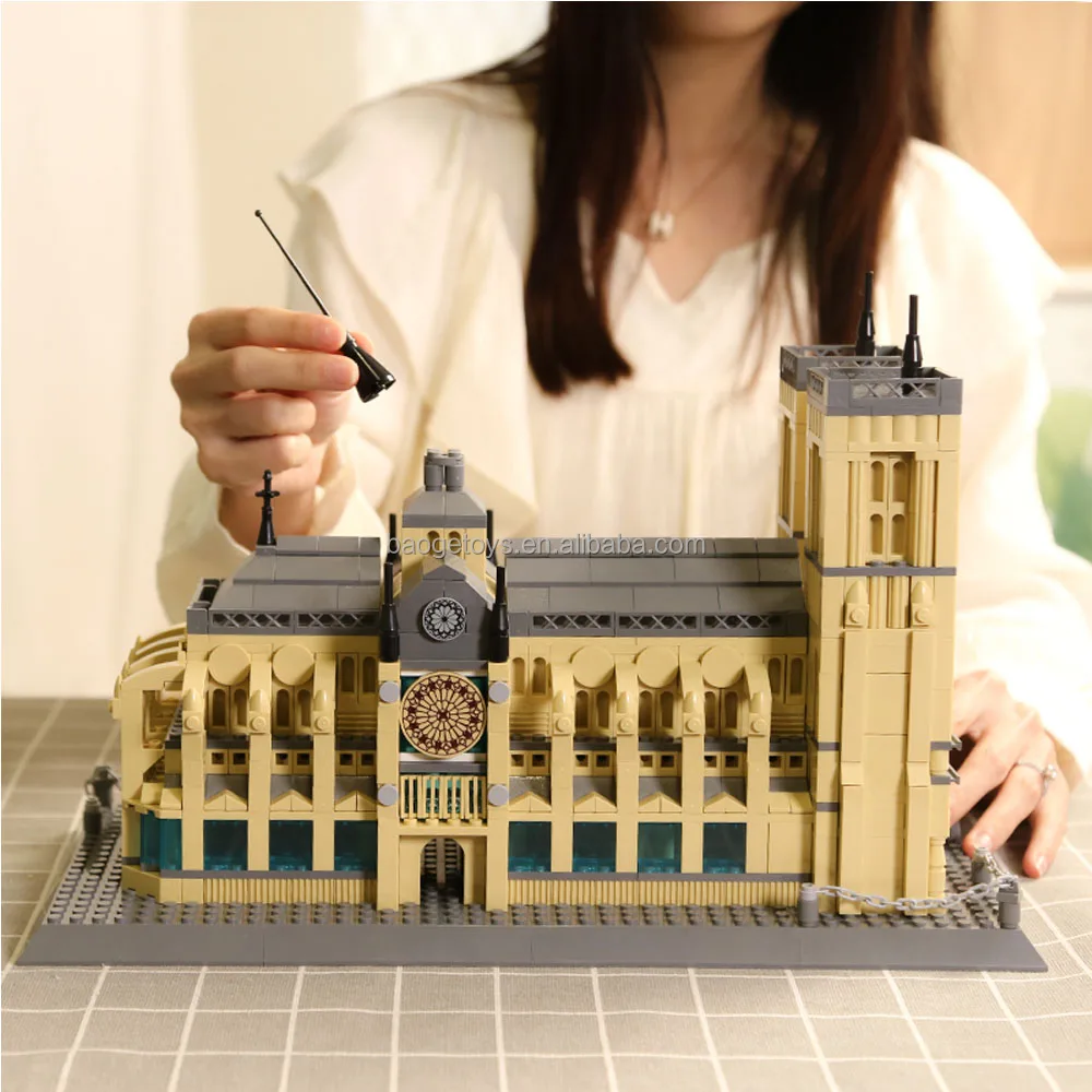 wholesale toys kids gift sets Bricks construction Notre Dame de Paris legoed kids plastic toys disassemble building bloc
