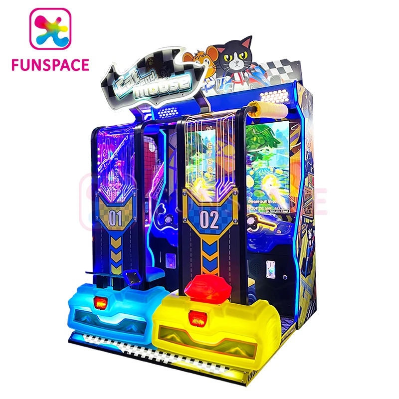 Funspace Coin Operated Cat and Mouse Indoor Driving Game kids drive Car Racing Speed Redemption Game Machine