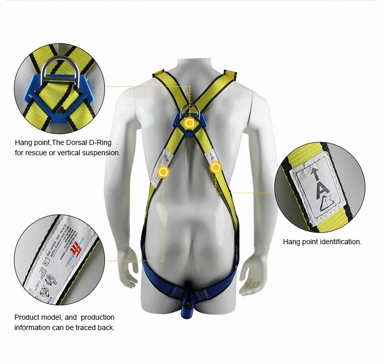 CE working at heights line man polyester full body safety harness safety belt
