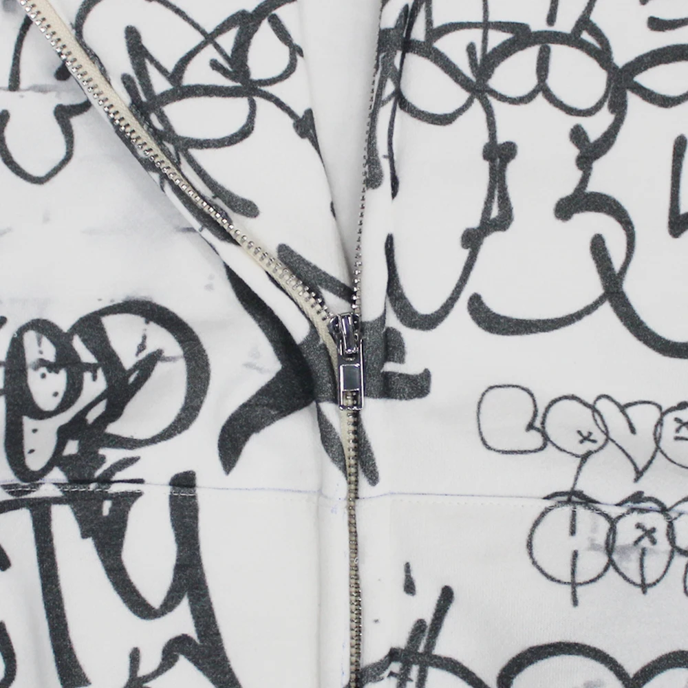 Custom Streetwear Heavyweight Vintage Washed Printed Drawing Hoodies Sweatpants Pants Set Mens Hoodie Manufacturers