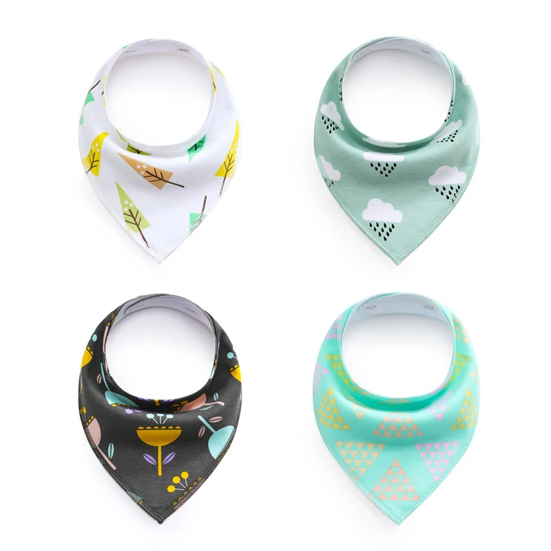 2021 4pcs cotton baby bib cloth bandana bibs for babies odontologia regalo de Navidad de bebe tela para baberos