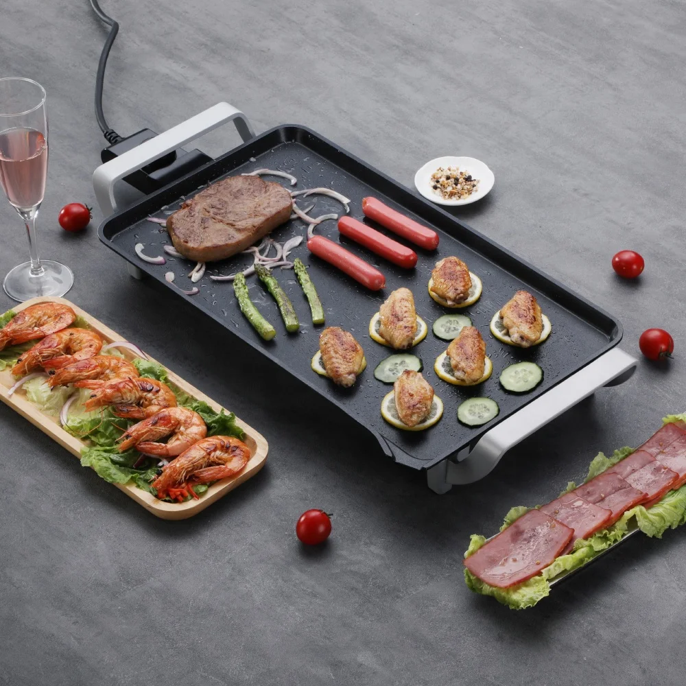 Wholesale temperature control 2300W Indoor nonstick multi raclette table grill pan plates