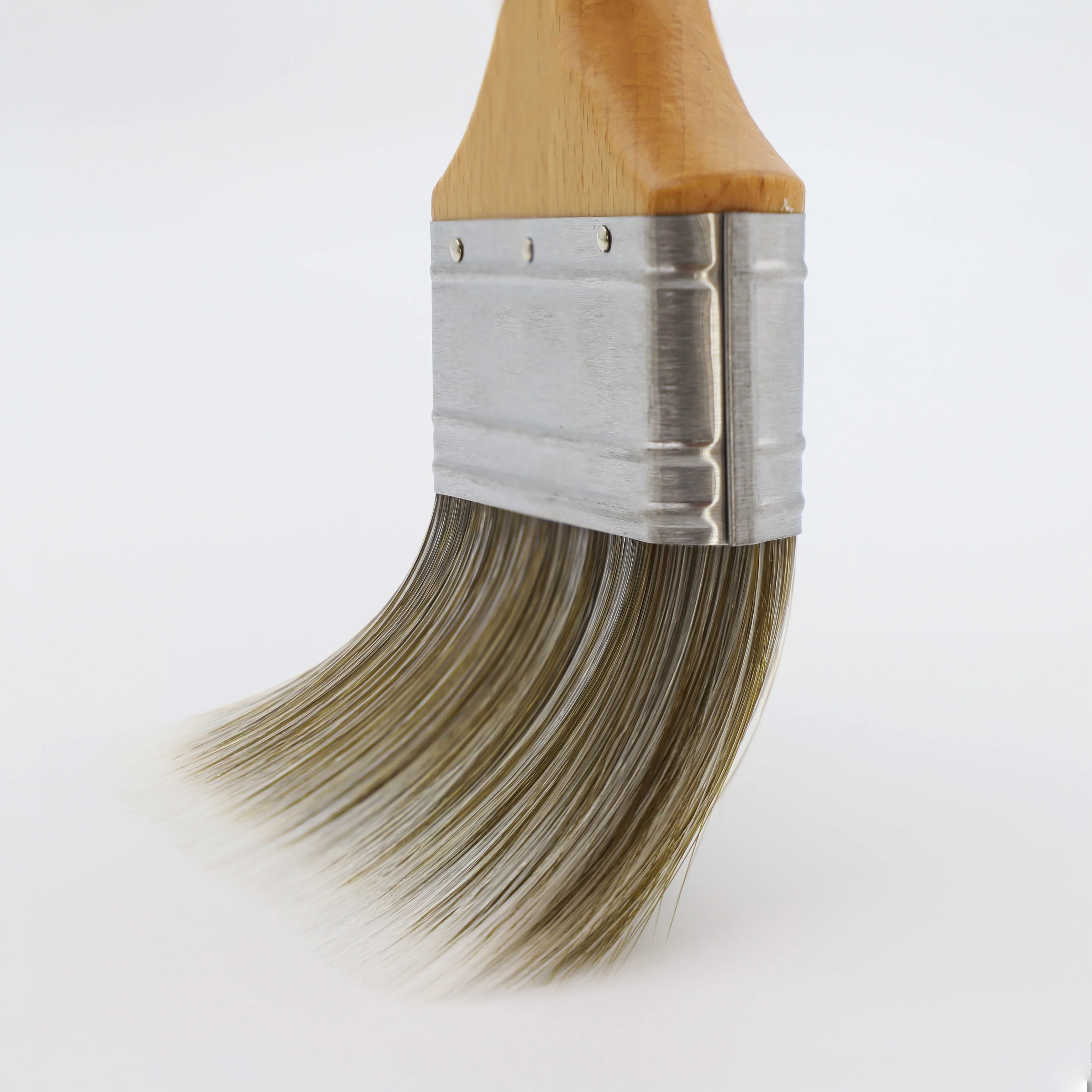 China Retail Wholesale 1-5 Inch Soft Pure Natural Bristle Wall Paint Brushes Household Cleaning Long Wood Handle DIY Grade OEM