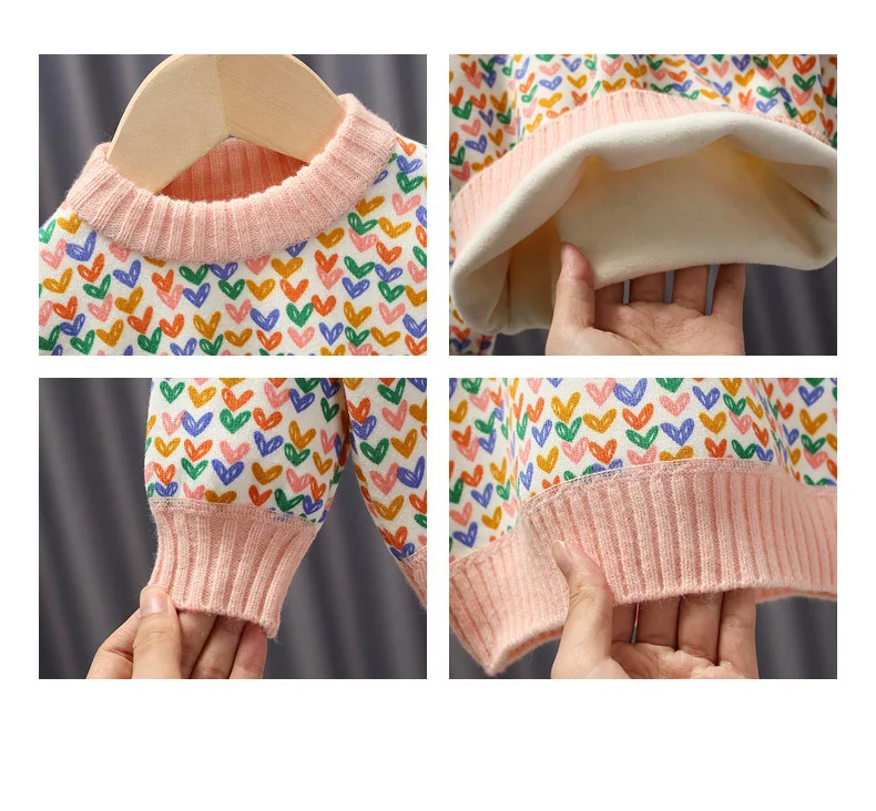 Unisex Plush and Thick Sweaters with Hoodie Collar New Autumn Winter Fashionable Knitwear for Babies and Children