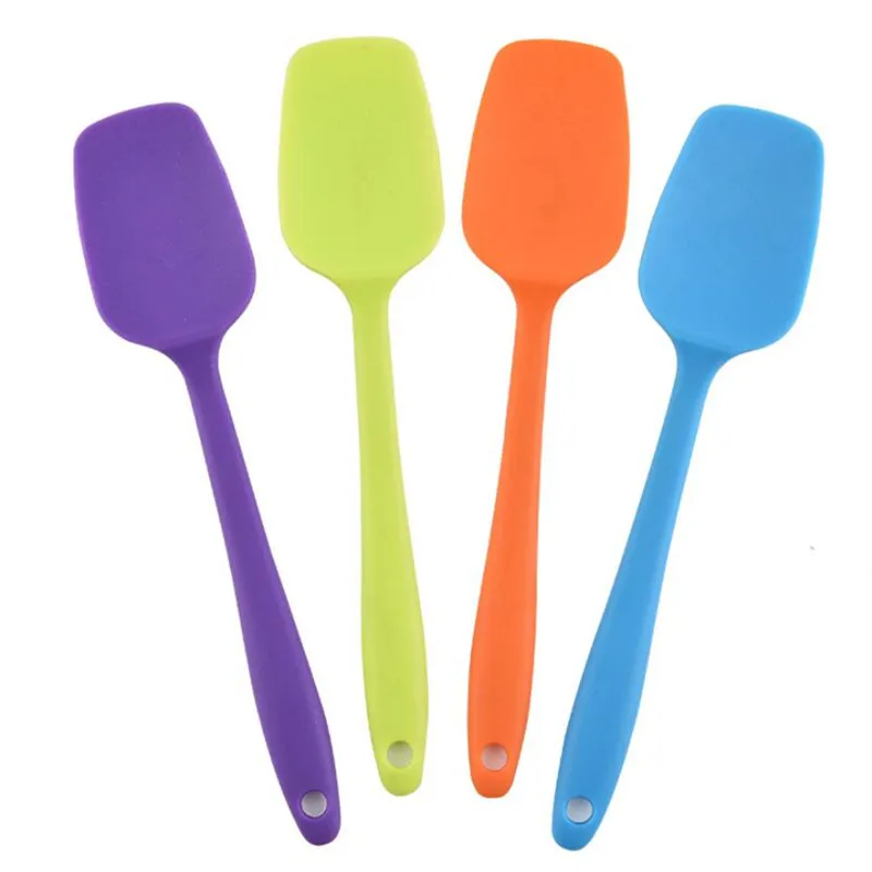 Universal Silicone Spoon Scraper Spatula Hot Integrated Handle Heat Resistant Kitchen Tool for Baking Dough & Ice Cream Cake