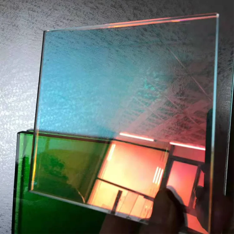 High End Unique Tempered Iridescent Color Glass Partitions Custom Wall Decorative Panel Glass