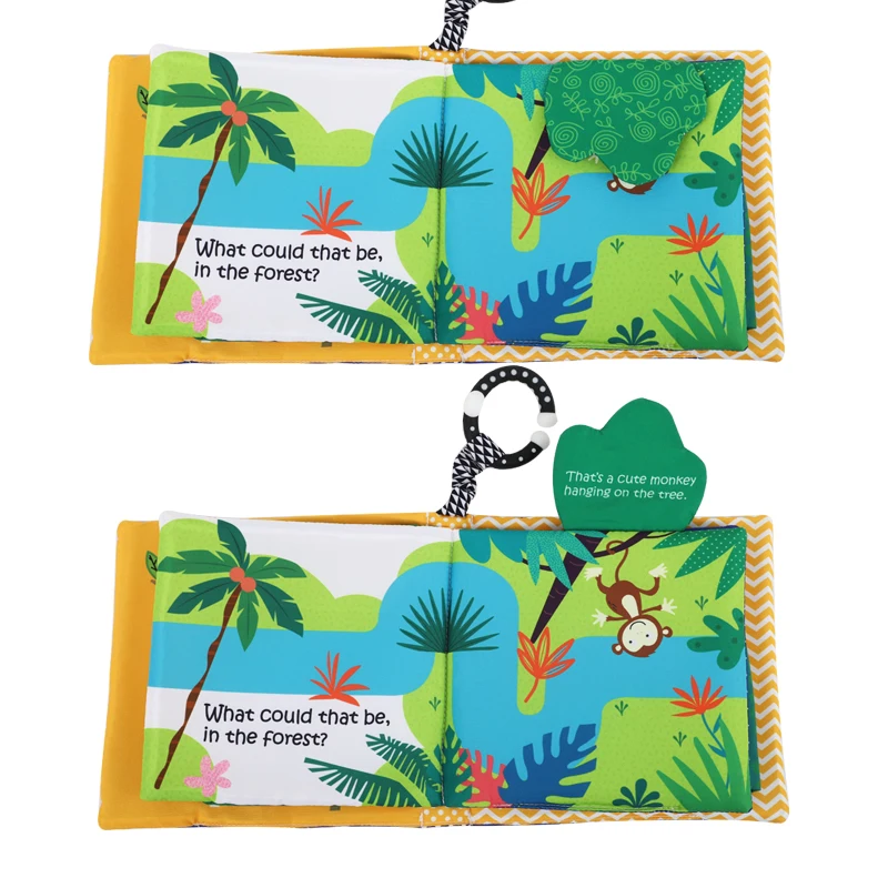 2024 Custom Printed Educational Fabric Baby Reading Learning Books Kids Available Custom Size Color Child Cloth Books Peek Boo