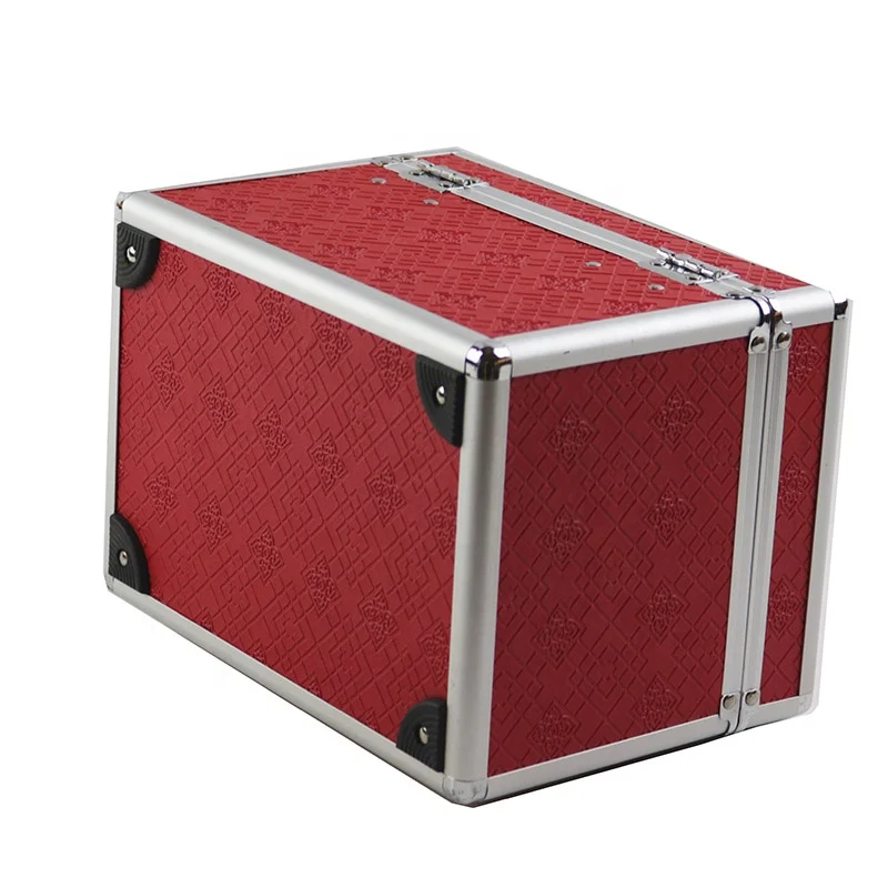 Customized Makeup Kits Professionals Box Cosmetic Bag Nail Trolley Vanity Aluminum Metal Make Up Case