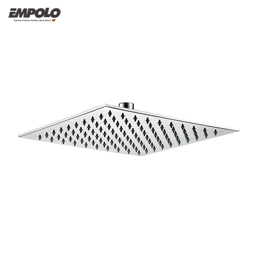 Bathroom water saving chrome ceiling power shower head 12 inch rainfall square style smart shower head with filter