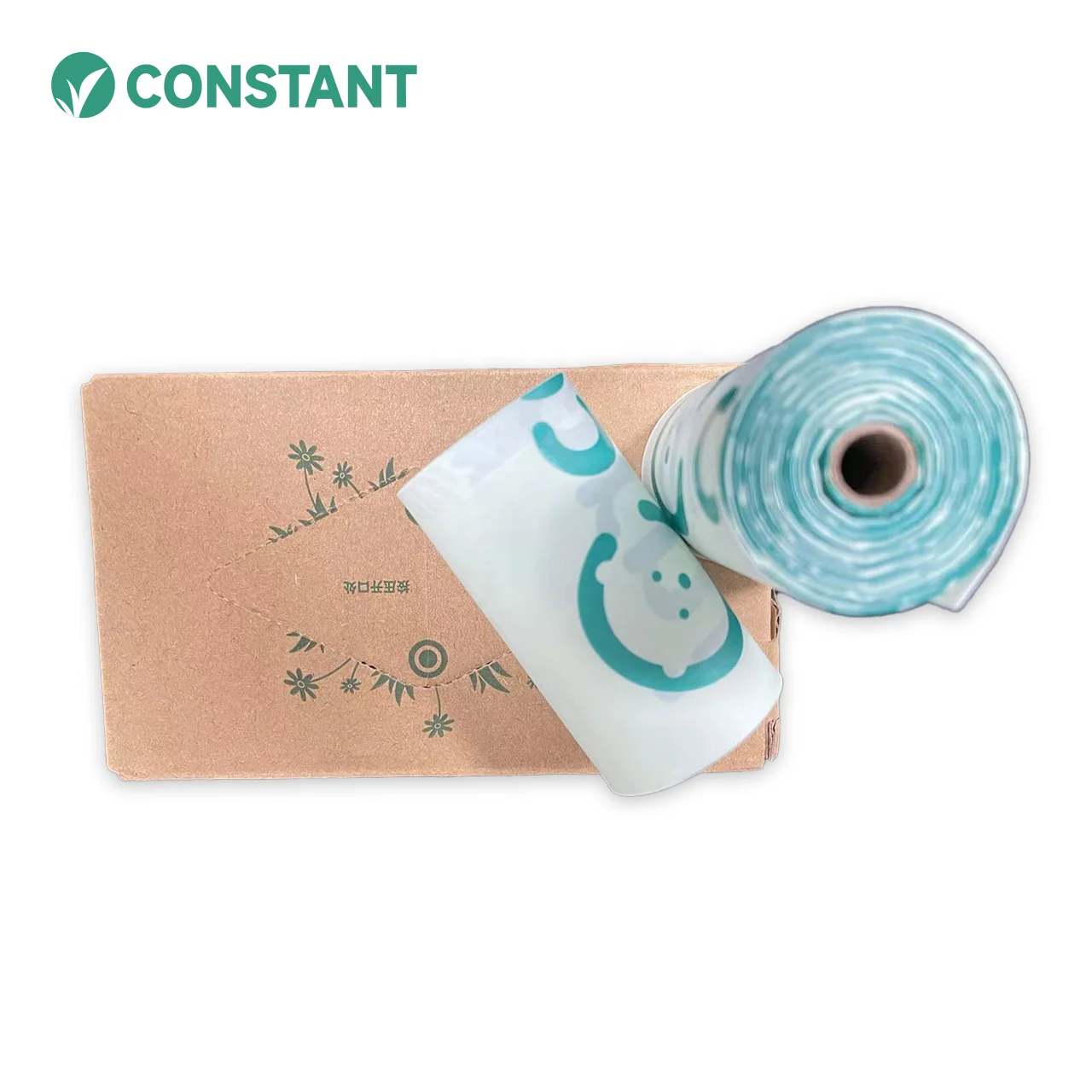 hot sale Amazon 100% compostable hign quality Biodegradable Pet poop bag  eco-friendly pet waste bag En13432 OEM/ODM