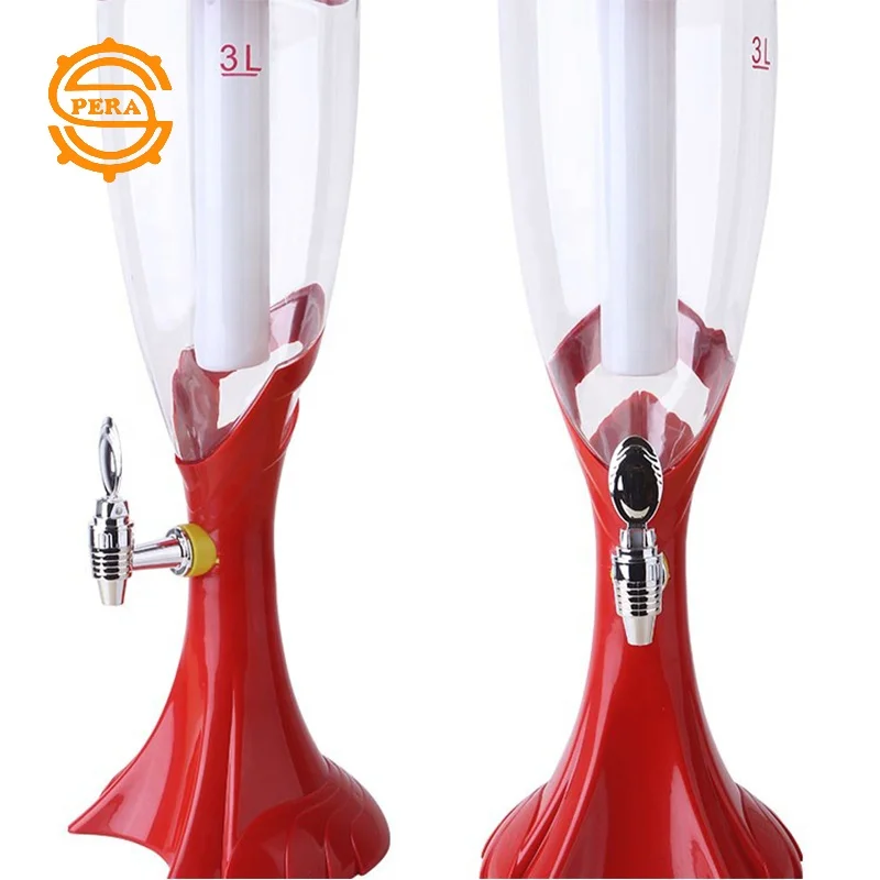 Wholesale table  1.5/2/3L cooler bottoms up Beer Dispenser Tower with LED