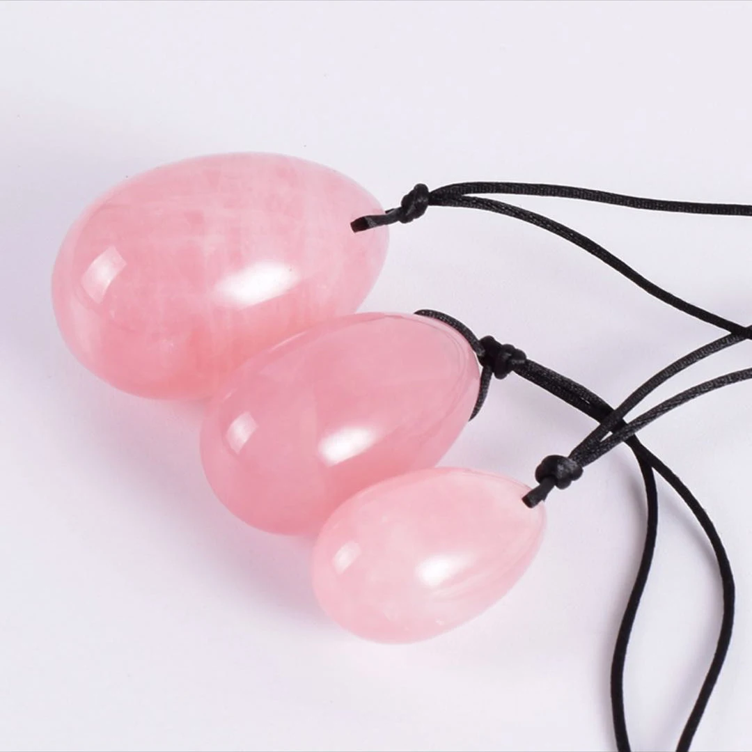 Оптовая продажа натуральных розовых кварцевых яиц Йони натуральный родонит нефрит Йони Яйца три размера Бен Ва