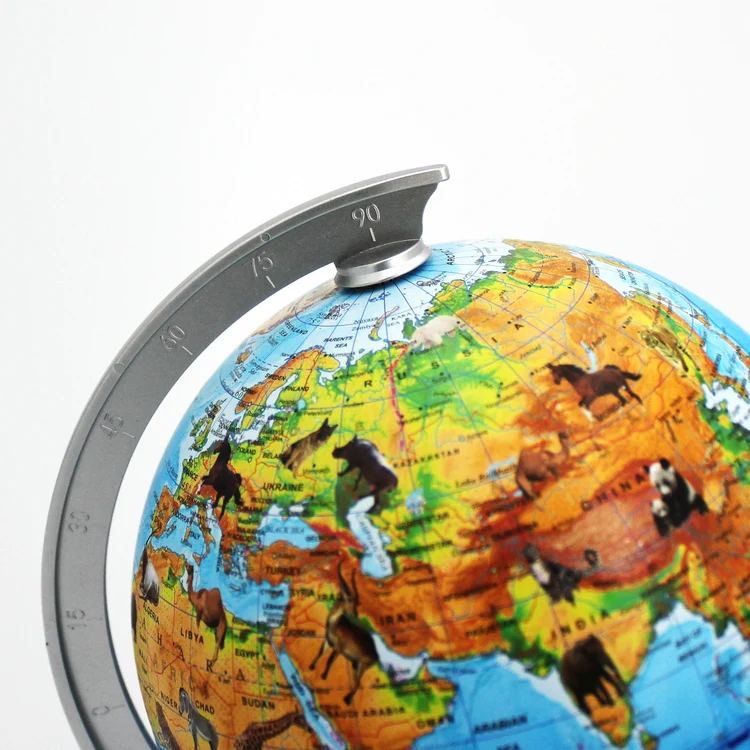 14C high quality blue background color cartoon plastic holder globe educational teaching tool