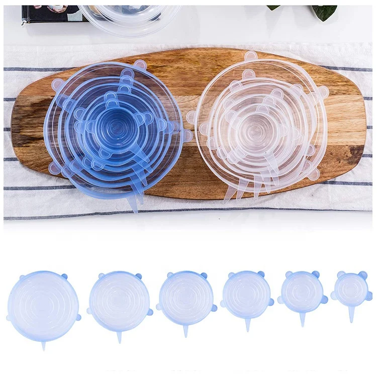 Food Grade Reusable Food Saving Container Lid Sets Stretchy Bowl Covers Flexible Silicone Stretch Lids