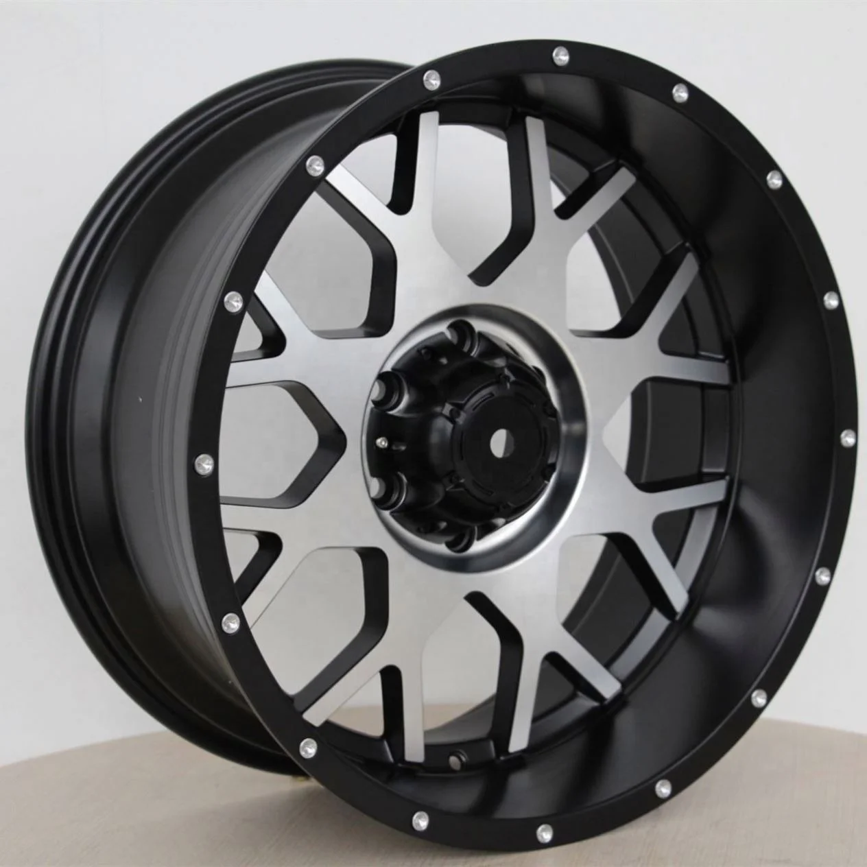 Deep Dish Chrome Silver Off-Road 4X4 Alloy Wheel Rims For 17 18 20 Inch 22Inch *12J 5*114.3~150 6*114.3~150 8*165~180