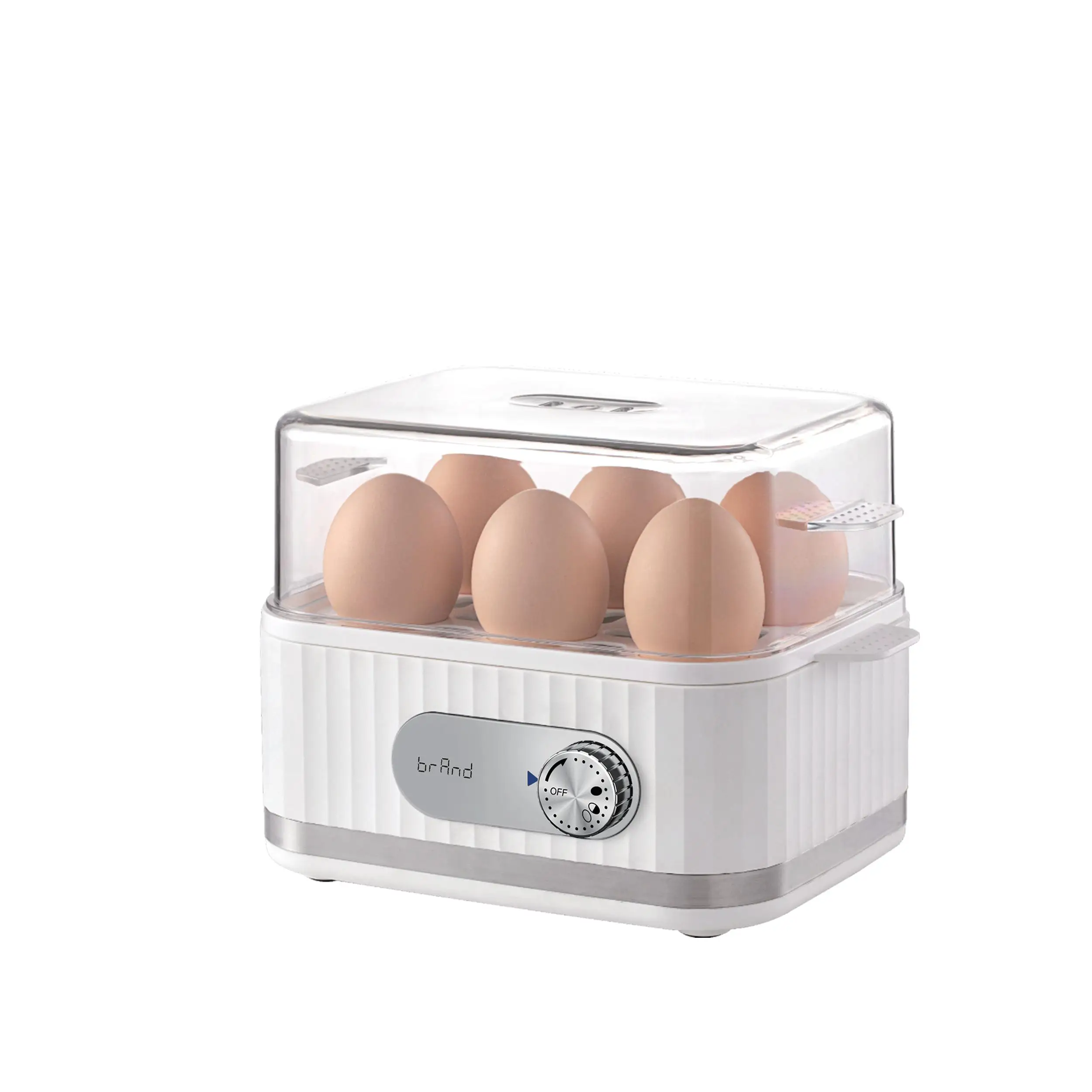 Easy Egg Cooker Electric 6-Egg Capacity, Soft, Medium, Hard-Boiled Egg Cooker with Auto Shut-Off, Measuring Cup Included,