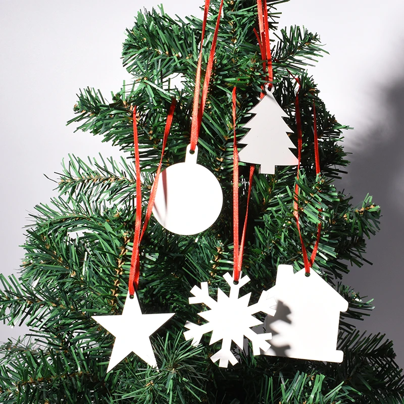 Professional Source Factory Wholesale Blank Hanging Decoration Sublimation MDF Christmas Ornaments