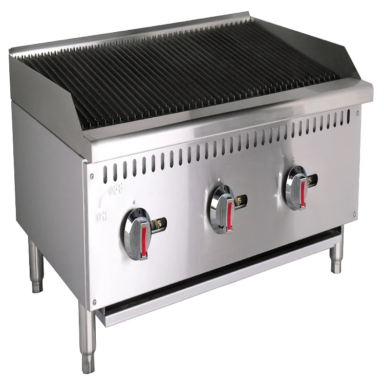 ETL Certificate  Commercial Kitchen Equipment Restaurant countertop briquette barbecue Gas Charbroiler  Grill