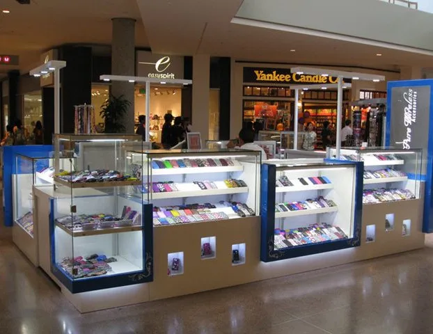 Boutique Mall Kiosk for Phone Cell Phone Accessory Display Showcase Wood Cell Phone Accessory Display Showcase