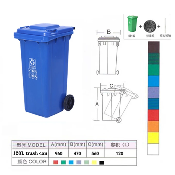 Various Sizes Of Plastic Outdoor Removable Garbage Bins Are Available For Sale Including 30L 50L 100L 120L 240L 360L And 660L