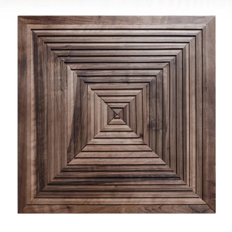 Black walnut solid wood mosaic background wall panel Modern Homestay Hotel Home Decoration Wall Decoration Wooden wall panels