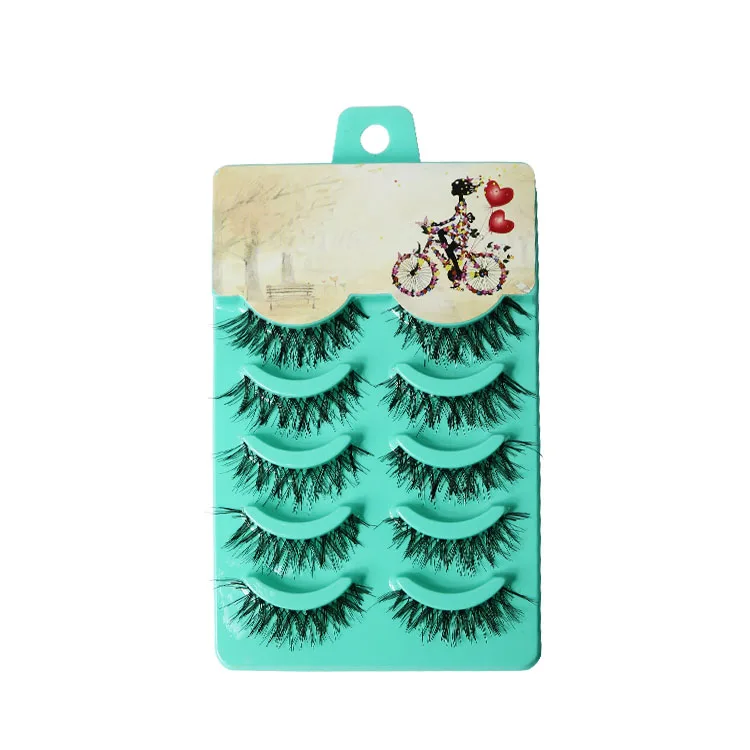 Wholesale 5 pairs/box Hand Made Blue Box Faux False Eyelash