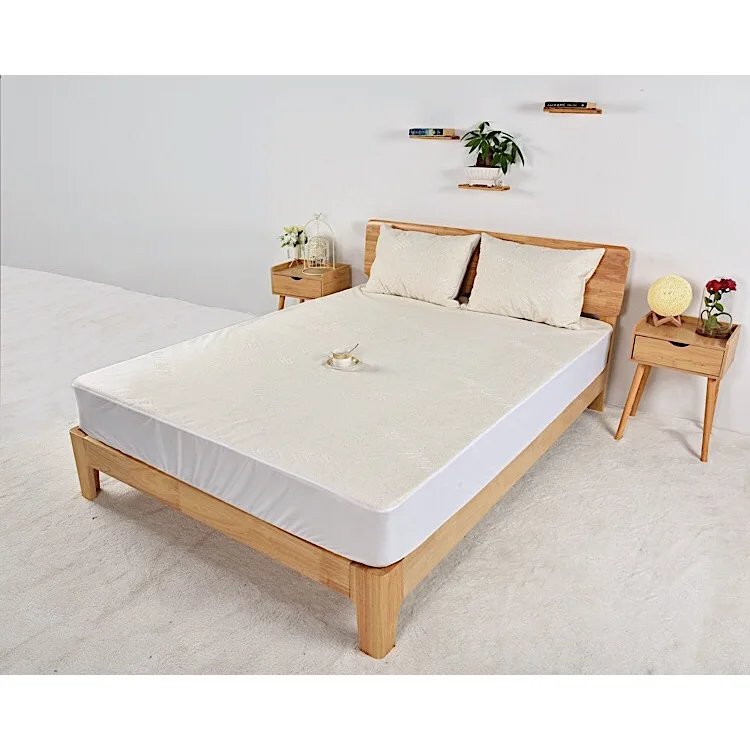 
Comfortable Nature Organic Cotton and Linen fiber Jacquard fabric TPU back waterproof mattress protector mattress cover 
