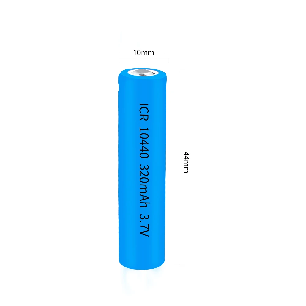 
3.7V ICR10440 320mAh Rechargeable Lithium Ion Batteries for LED Flashlight Torch 