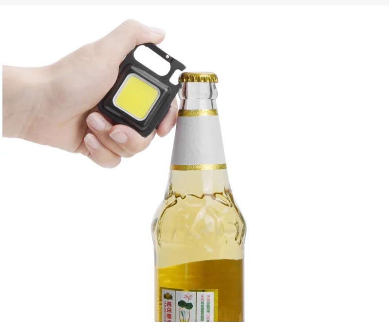 Promotional Gift Mini Portable Key Chain Flashlight Plastic Carabiner LED COB Keychain Light